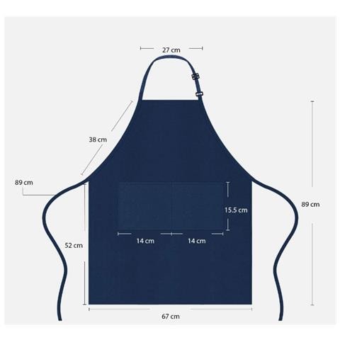 Grembiule Senza Maniche In Poliestere - Grembiule Da Cucina Regolabile Con Bretella Al Collo Navyblue - Foto 2