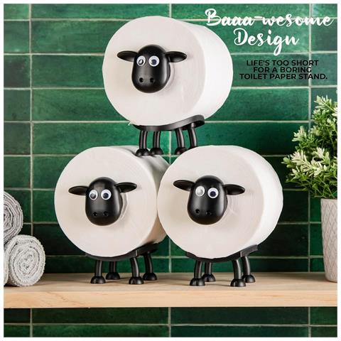 Set Di 3 Divertenti Porta Carta Igienica A Forma Di Pecora - Dispenser Creativo Autoportante - Foto 2