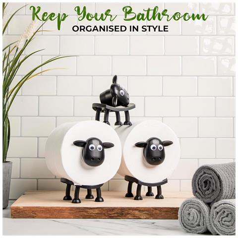 Set Di 3 Divertenti Porta Carta Igienica A Forma Di Pecora - Dispenser Creativo Autoportante - Foto 4