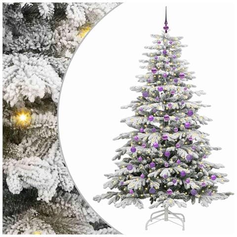Albero di Natale Artificiale con Rami Pieghevoli Bianco 210 cm - Foto 1
