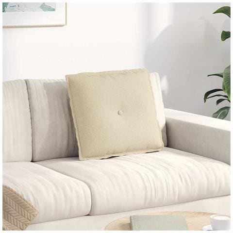 Cuscino per Schiena Crema 50 x 19 x 45 cm Tessuto - Foto 2