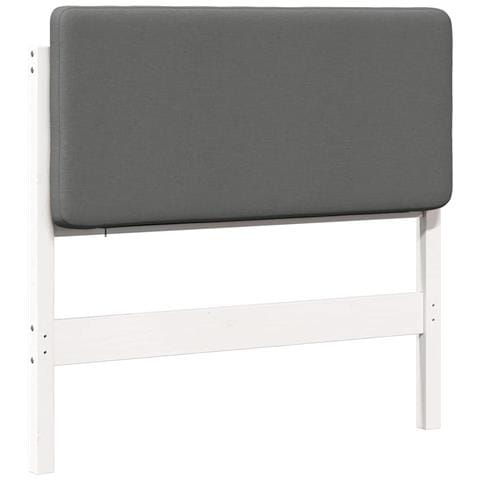 Testiera imbottita Bianco e grigio chiaro 80 cm Pino massello - Foto 1