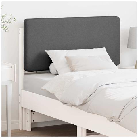 Testiera imbottita Bianco e grigio chiaro 80 cm Pino massello - Foto 2