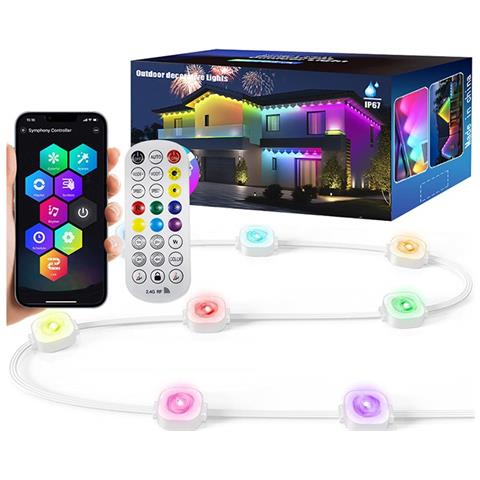 Luci A Led Per Grondaia Esterna Impermeabili Bluetooth 15 Metri 30 Luci (standard Ue) - Foto 1
