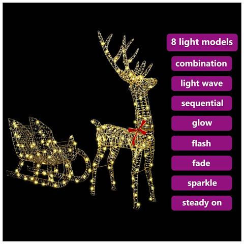 Slitta trainata da renna Bianco caldo 70 x 26 x 128.5 cm PET - Foto 9