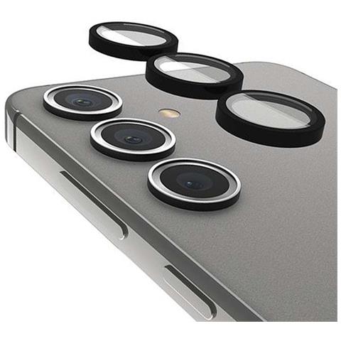 Protezione Per Fotocamera Galaxy S24+ In Alluminio Con Anello Antiurto, Nero Trasparente - Foto 2