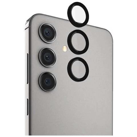 Protezione Per Fotocamera Galaxy S24+ In Alluminio Con Anello Antiurto, Nero Trasparente - Foto 1