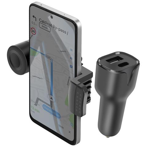 Pack Accessori Auto Con Supporto Griglia E Caricatore Per Auto Usb-c / Usb-a - Foto 1