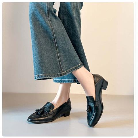 Mocassini Slip-on Con Tacco Chunky Da Donna: Scarpe Classiche Eleganti E Confortevoli Black 38 - Foto 2