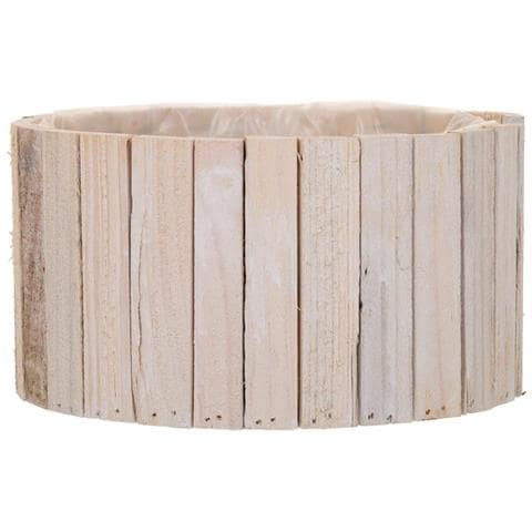 Set Di 2 Cestini Rotondi In Legno Marrone - Foto 2