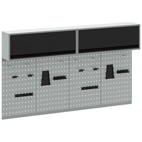 Set di armadi per attrezzi con lo scaffale 6 pcs Nero - Foto 1