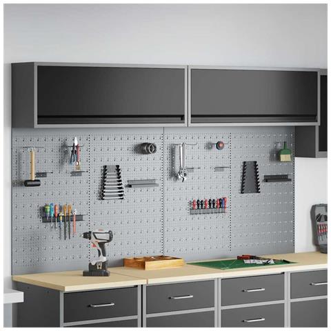 Set di armadi per attrezzi con lo scaffale 6 pcs Nero - Foto 2