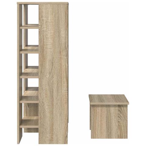 Mobile per scarpe 2 pcs Rovere Sonoma Legno multistrato - Foto 9