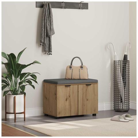 Panca per ingresso con porta Rovere Artigianale 60 x 38 x 46 cm - Foto 2