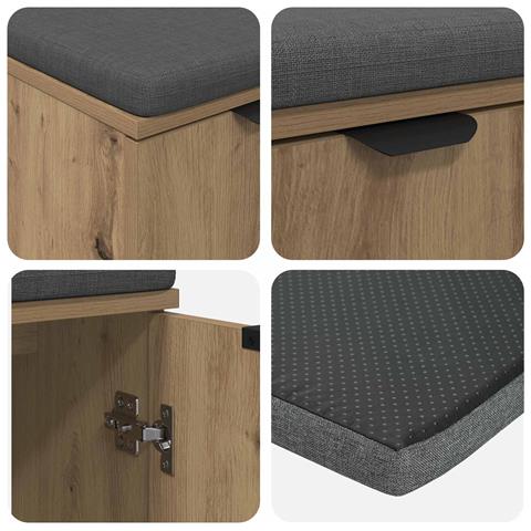 Panca per ingresso con porta Rovere Artigianale 60 x 38 x 46 cm - Foto 9