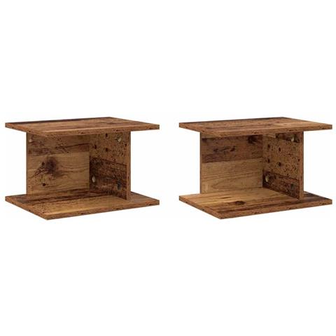 Comodino 2 pcs Legno vecchio 40 x 30 x 25 cm Legno multistrato - Foto 1