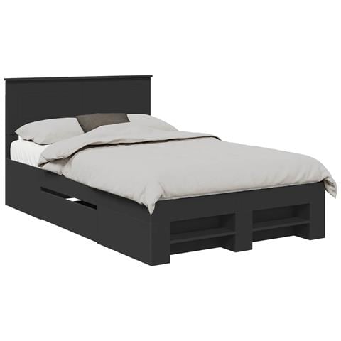 Struttura del letto Nero 120 x 200 cm Legno multistrato - Foto 1