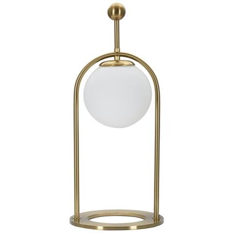 Lampada Da Tavolo Glamy Arc B In Ferro Dorato E Vetro Opalino Ø 21 Cm - Foto 1