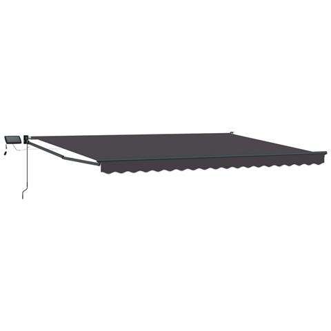 Tenda retrattile manuale con LED Antracite 4 × 3 m - Foto 1