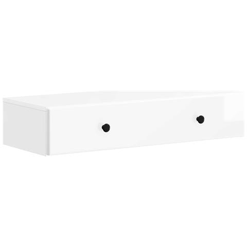 Tavolino da Parete Laterale Bianco Lucido 87,5 x 34,5 x 17 cm - Foto 1