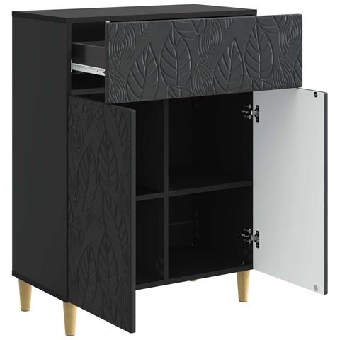 Credenza Nero 66 x 34,5 x 90 cm Legno ingegnerizzato - Foto 2