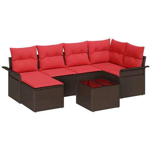 Set Divano da Giardino 7 pcs Marrone polyrattan - Foto 1