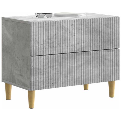 Armadio da Notte con cassetto Grigio Cemento 62 x 34,5 x 48 cm - Foto 2