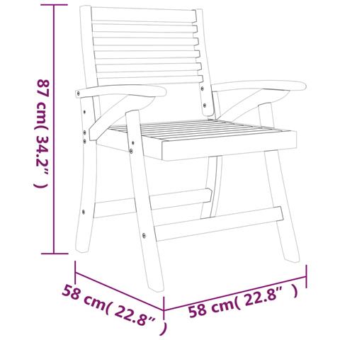 Set da Pranzo per Giardino 5 pz in Legno Massello di Acacia - Foto 9
