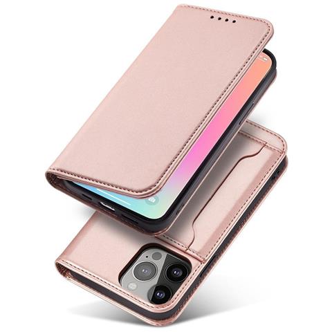 Custodia Magnetica Per Samsung Galaxy S23+ Con Copertura Pieghevole Per Portafoglio, Colore Rosa. - Foto 2