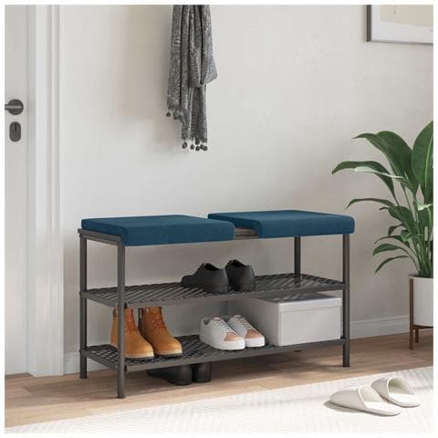 Cuscino per panchina 2 pz Velluto Blu Profondità 35 cm - Foto 2