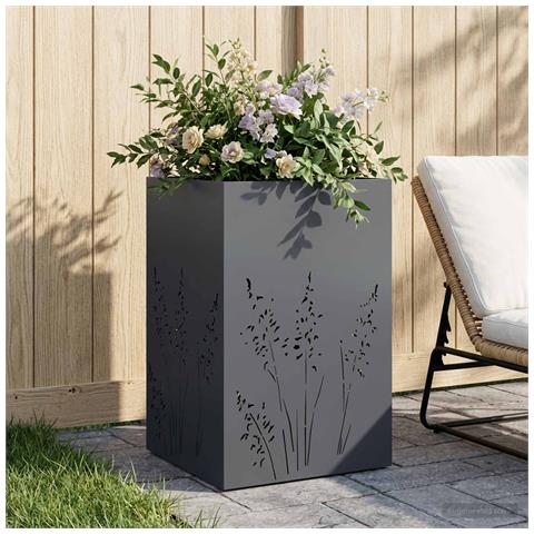 Vaso da giardino Antracite 50 x 50 x 75 cm - Foto 2