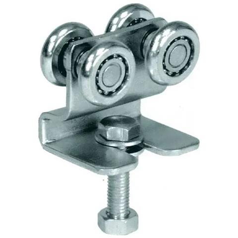 Carrello 4 cuscinetti in lamiera con staffa piegata mm. 24 - Foto 2