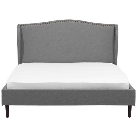 Letto Matrimoniale In Tessuto Grigio 160x200cm Colmar - Foto 28