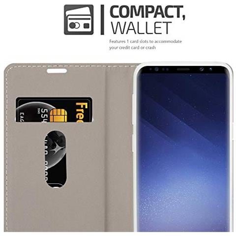 Custodia Compatibile Con Samsung Galaxy S9 Plus In Grigio Chiaro Marrone - Coperchio Protettiva Con Chiusura Magnetica, Funzione Stand E Tasca Per Le Carte - Foto 2