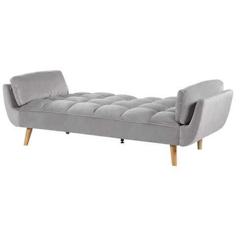 Divano Letto In Velluto Grigio Chiaro Asby - Foto 12