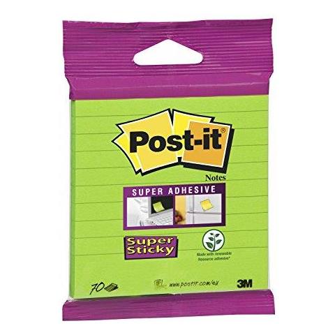 Post It Notes 100 X 100 Mm Super Sticky Note Pad Foderato Verde (70 Fogli)  - Foto 1