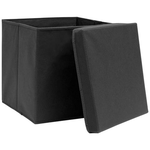 Contenitori con Coperchi 10 pz 28x28x28 cm Nero - Foto 2