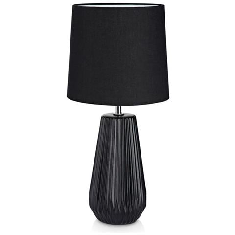 Nicci, Luce d'atmosfera, AC, E14, Nero, Ceramica, Tessuto, IP20 - Foto 1