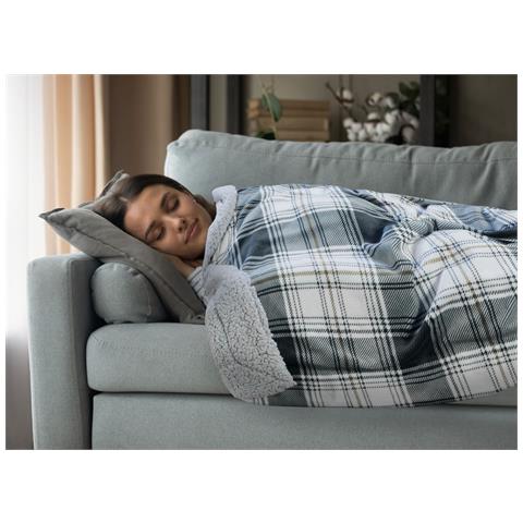 Plaid Coperta Divano Tartan Scozzese Retro Agnellato Pelliccia Sherpa Inverno Caldo 1 Piazza Grigio - Foto 10