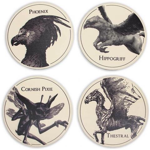 Harry Potter Magical Creatures Coasters Set Of 4 Ceramic - Set Sottobicchieri Creature Magiche - Half Moon Bay - Foto 1