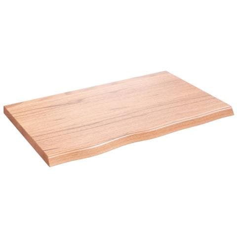 Piano Bagno Marrone 80x50x (2-4) cm Legno Massello Trattato - Foto 1