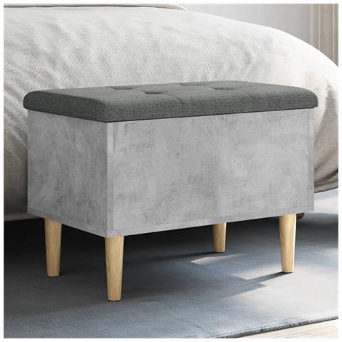 Panca Portaoggetti Grigio Cemento 62x42x46 Cm Legno Multistrato - Foto 1