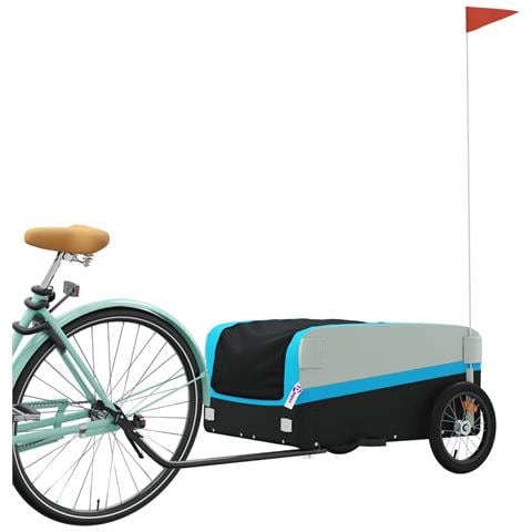 Rimorchio Da Bici Nero E Blu 45 Kg In Ferro - Foto 3