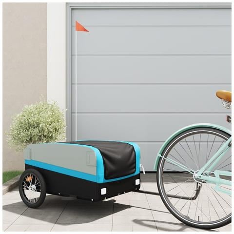 Rimorchio Da Bici Nero E Blu 45 Kg In Ferro - Foto 1