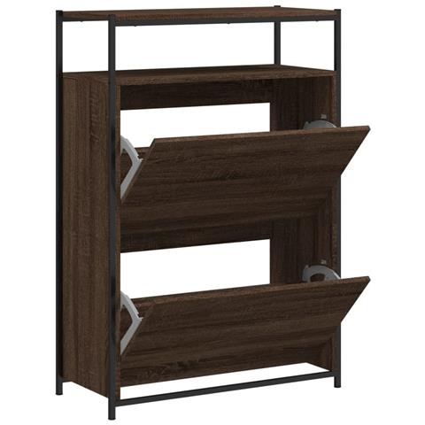 Scarpiera Rovere Marrone 75x34x112 Cm In Legno Multistrato - Foto 2
