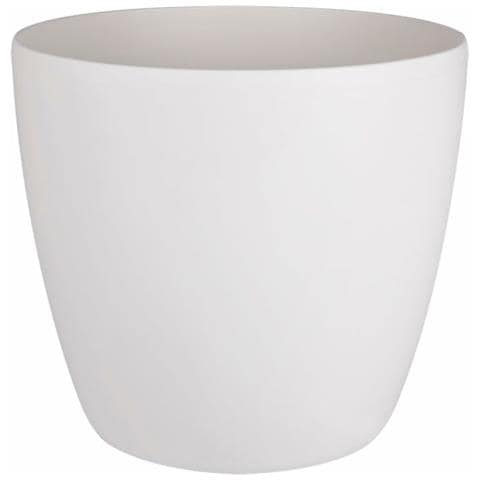 Vaso Da Fiori Rotondo Bruxelles Wheels 47 - Bianco Ø 47 X 44 Cm - Foto 1