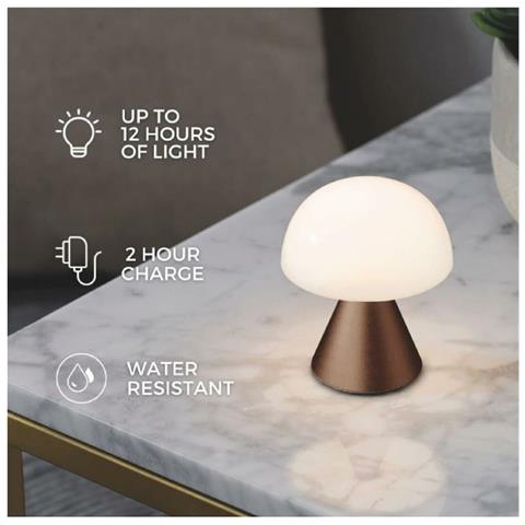 Lampada Da Tavolo Lexon Mina Batteria Ricaricabile Led Arancio Abs - Foto 2