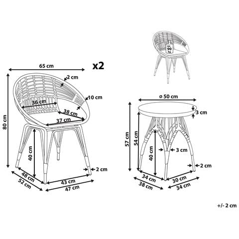 Set Bistrot Con Cuscini Pellaro Nero - Foto 2