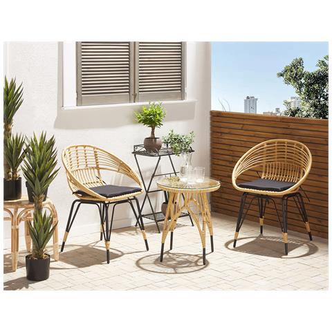 Set Bistrot Con Cuscini Pellaro Nero - Foto 1