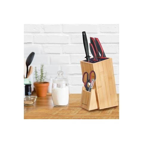 14472260 ceppo per coltelli Set di coltelli da protezione Bamboo, Plastica Legno - Foto 4